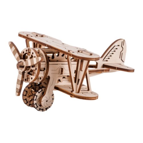 Wooden City - Puzzle 3D Avion , Puzzle Copii , Kit model mecanic, piese 63