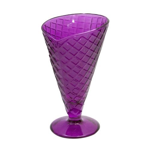 Cupa conica din sticla mov 16.5 cm 