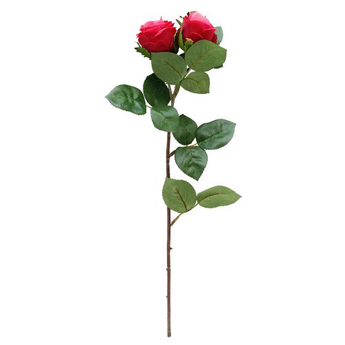 Floare artificiala cu trei trandafiri roz 50 cm 