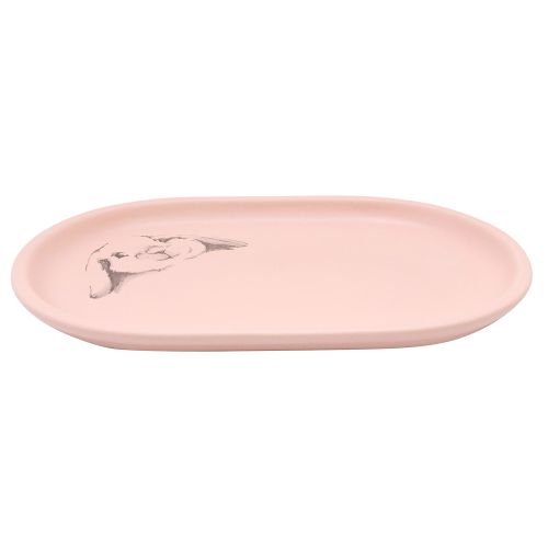Platou oval Bugsy din ceramica roz 26 cm