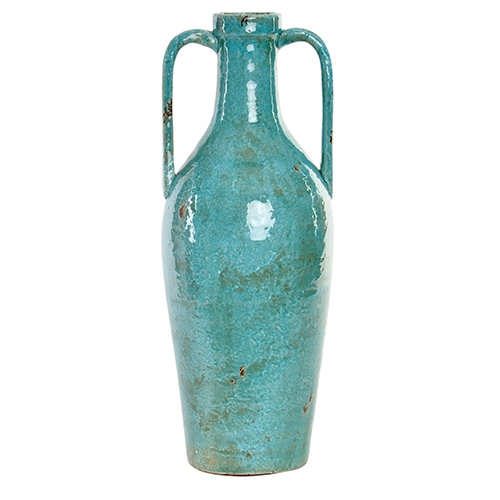 Vaza Blue din ceramica turcoaz 20x51 cm