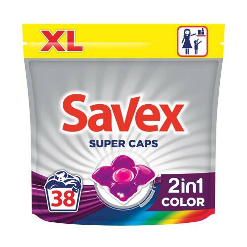 Detergent Savex Super Caps 2 in 1 Color 38x24.8g