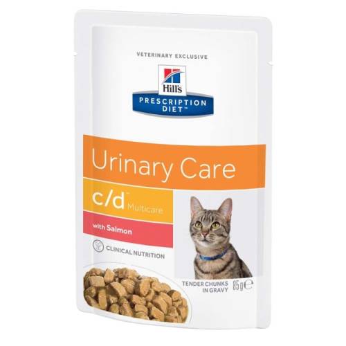 Hill's PD c/d Urinary Care hrana pentru pisici cu somon 85 g (plic)