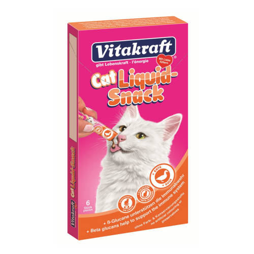 Snacks pisica liquid rata/beta glucan 6x15 g