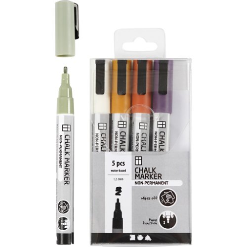 Set de 5 markere cu cretă lichidă - Culori neutre