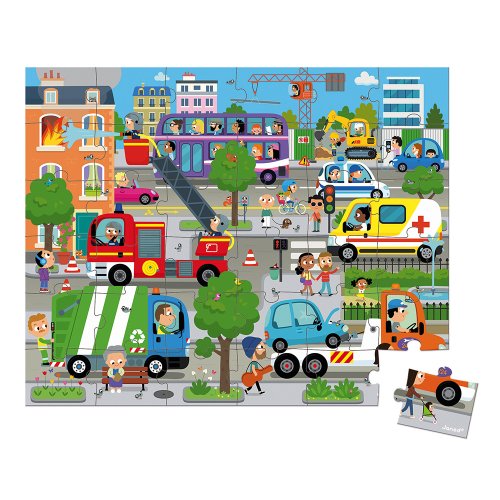 Set Puzzle cu 36 de piese din carton și 1 poster - Oraș
