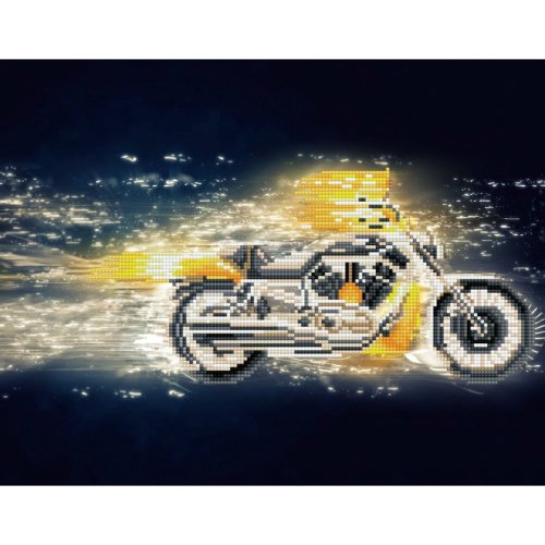 Tablou cu diamante – Motocicletă în viteză, 35 x 45 cm
