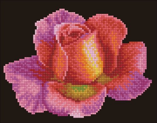 Tablou cu diamante – Trandafir diafan, 20 x 25 cm