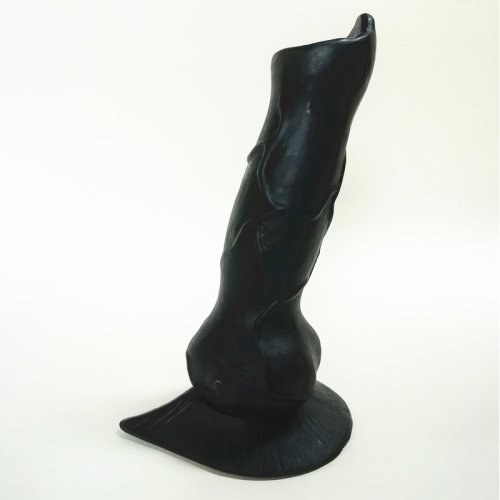 Dildo Doggy Style cu Ventuza, PVC, Negru, 17.5 cm, Mokko Toys
