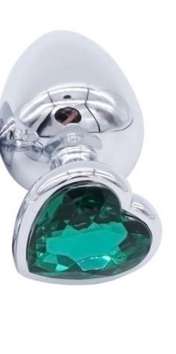 Dop Anal Hearty Buttplug Large Argintiu/Verde Passion Labs