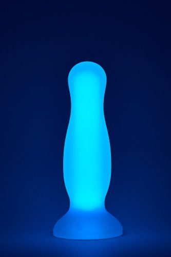 Dop Anal Medium Glow in the Dark, Silicon Moale, Mov, 12.5 cm