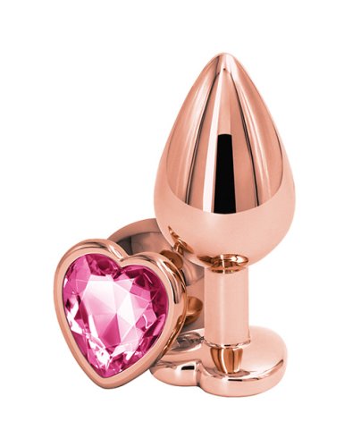 Dop Anal Metalic Small Heart Shape Rose Gold/Roz Passion Labs