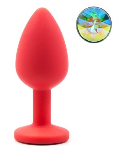 Dop Anal Silicone Buttplug Medium Rosu/Iridescent Guilty Toys