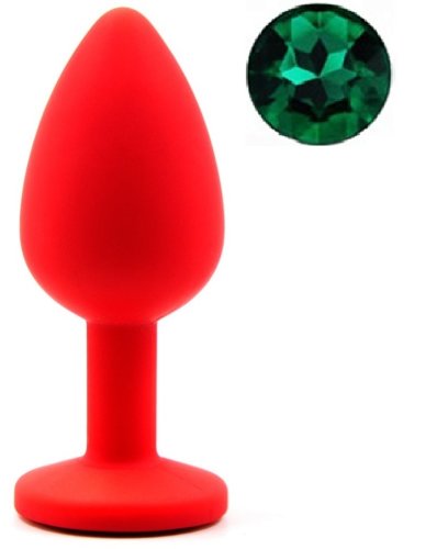 Dop Anal Silicone Buttplug Medium Rosu/Verde Guilty Toys