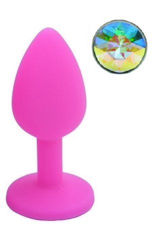 Dop Anal Silicone Buttplug Medium Roz/Iridescent Guilty Toys