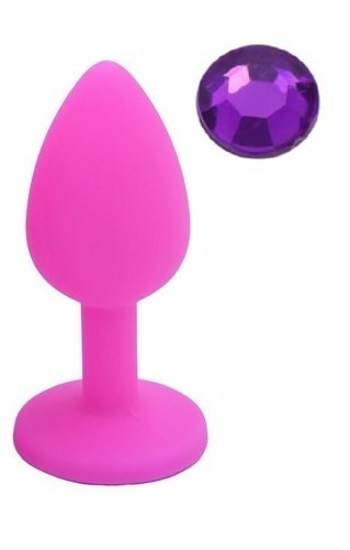 Dop Anal Silicone Buttplug Medium Roz/Mov Guilty Toys