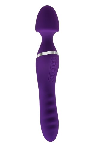 Vibrator The Dual End Twirling Wand, Silicon, USB, Violet, 25 cm