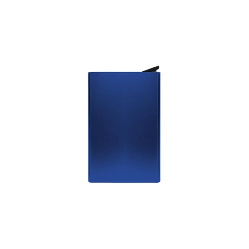 Portcard RFID, cu protectie antifurt date, din aluminiu, 6.3x10 cm, albastru