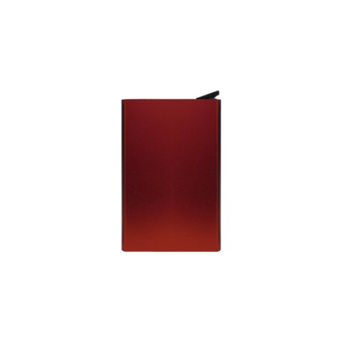 Portcard RFID, cu protectie antifurt date, din aluminiu, 6.3x10 cm, rosu