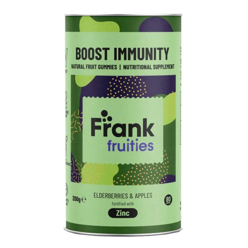 Boost Immunity - Drajeuri din fructe (Mar si Soc) fortificate cu Zinc, Frank Fruities, 80 drajeuri, natural