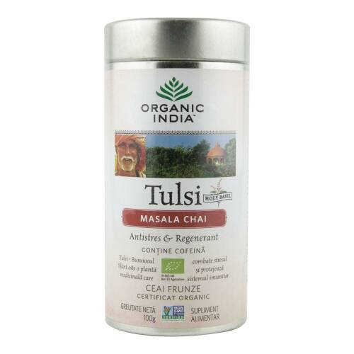 Ceai tulsi masala chai organic india, bio, 100 g