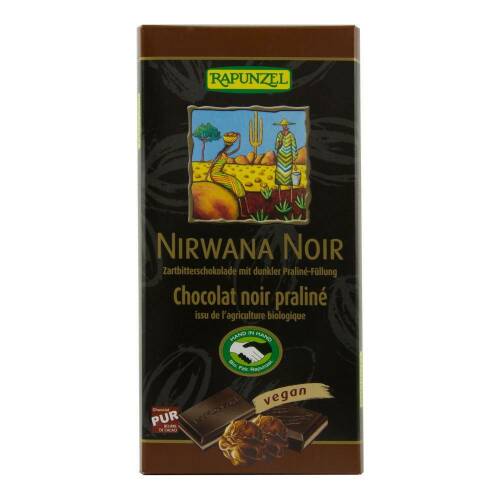 Ciocolata Nirwana neagra cu crema de praline, 55 cacao, Fairtrade Rapunzel, bio 100g