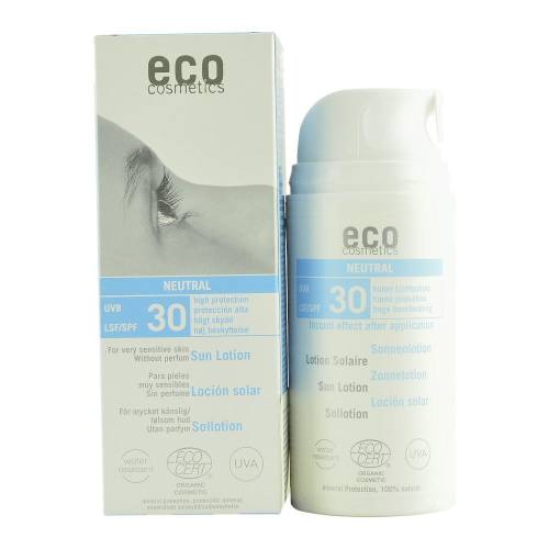 Lotiune de plaja fara parfum cu protectie solara FPS30 Eco Cosmetics, bio, 100 ml