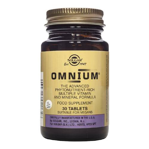 Omnium (Fitonutrienti, Multivitamine si Minerale) 30 tablete, Solgar, natural