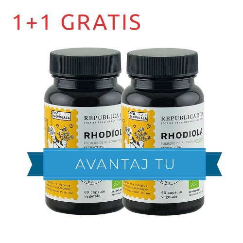Rhodiola ecologica republica bio extract 3%, pachet promotional 1+1 gratis, bio, raw, vegan