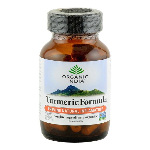 Turmeric formula organic india supliment nutritiv (500 mg), 60 capsule (30 g), natural
