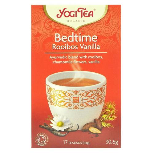 Yogi tea bedtime, ceai ayurvedic de seara cu rooibos, musetel si vanilie, bio, 30,6 g