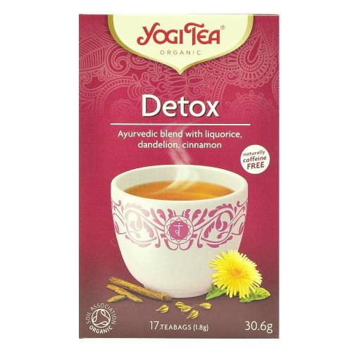 Yogi Tea Detox, ceai ayurvedic detoxifiant cu lemn dulce, papadie si scortisoara, bio, 30,6 g
