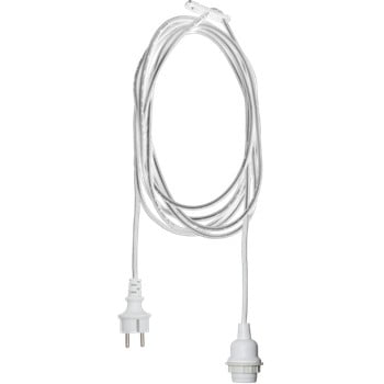Cablu cu dulie pentru bec Best Season Cord Ute, lungime 2,5 m, alb