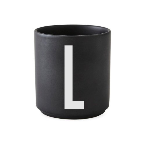 Cană din porțelan Design Letters Alphabet L, 250 ml, negru