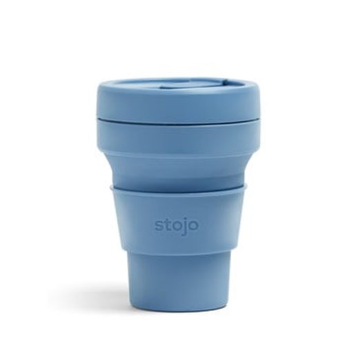 Cană pliabilă Stojo Pocket Cup Steel, 355 ml, albastru
