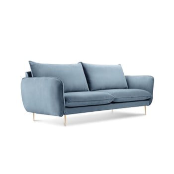 Canapea cu tapițerie din catifea Cosmopolitan Design Florence, albastru pal