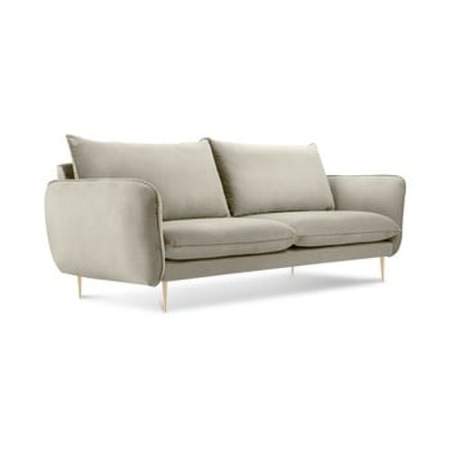 Canapea cu tapițerie din catifea Cosmopolitan Design Florence, bej