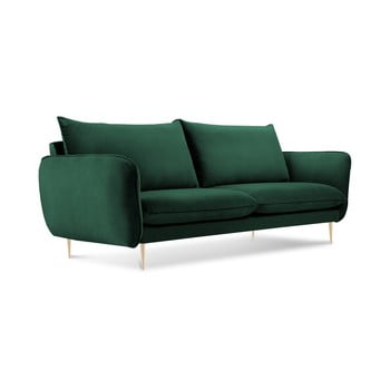 Canapea cu tapițerie din catifea Cosmopolitan Design Florence, verde