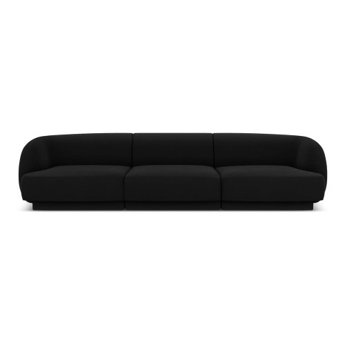 Canapea neagră cu tapițerie din catifea 259 cm Miley - Micadoni Home