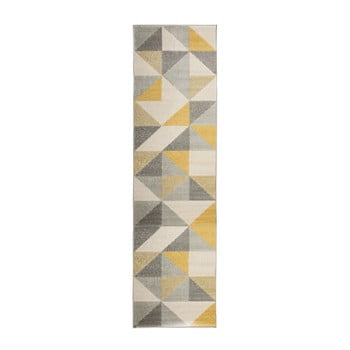 Covor Flair Rugs Urban Triangle, 60 x 220 cm, gri - galben