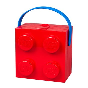 Cutie depozitare LEGO® cu mâner, roșu