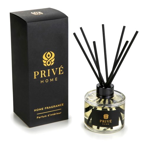 Difuzor de parfum cu bețișoare Privé Home Black Wood, 120 ml