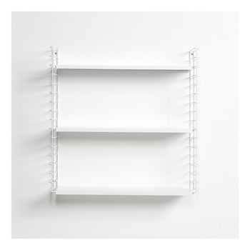 Etajeră cu 3 nivele cu polițele albe Metaltex libro, lungime 70 cm