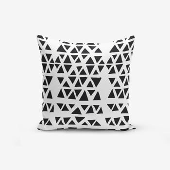 Față de pernă cu amestec din bumbac Minimalist Cushion Covers Black Triangle Modern, 45 x 45 cm