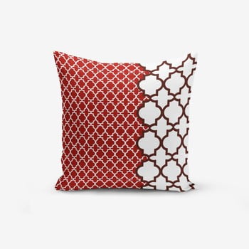 Față de pernă cu amestec din bumbac Minimalist Cushion Covers Modern Geometric Rojo, 45 x 45 cm