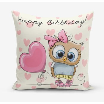 Față de pernă Minimalist Cushion Covers Happy Birthday, 45 x 45 cm