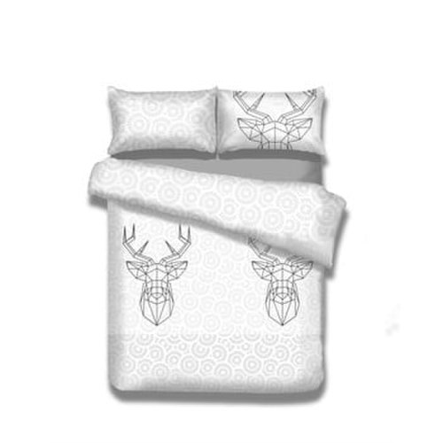 Lenjerie de pat din flanel AmeliaHome My Deer Friend, 200 x 220 cm + 70 x 80 cm