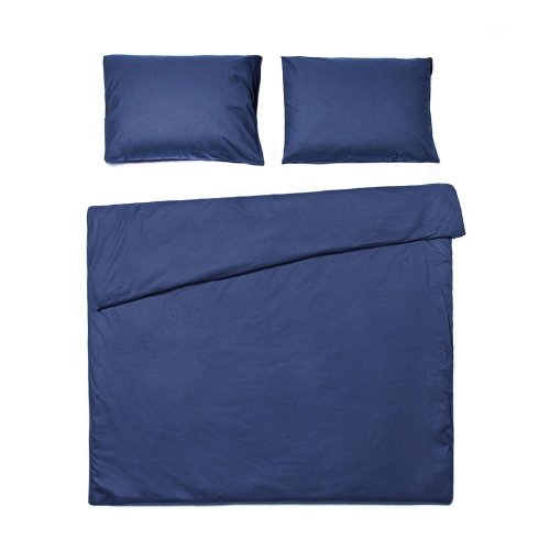Lenjerie pentru pat dublu din bumbac Bonami Selection, 160 x 200 cm, albastru marin