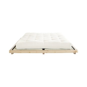 Pat dublu din pin cu saltea și tatami Karup Design Dock Comfort Mat Natural/Natural, 180 x 200 cm