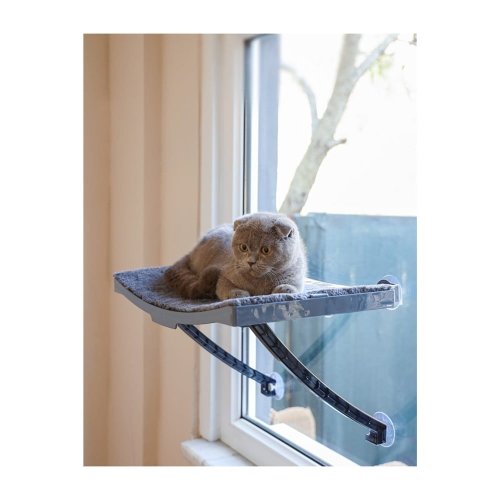 Pat pentru pisici gri pentru fereastră 47x32 cm - Lydia&Co